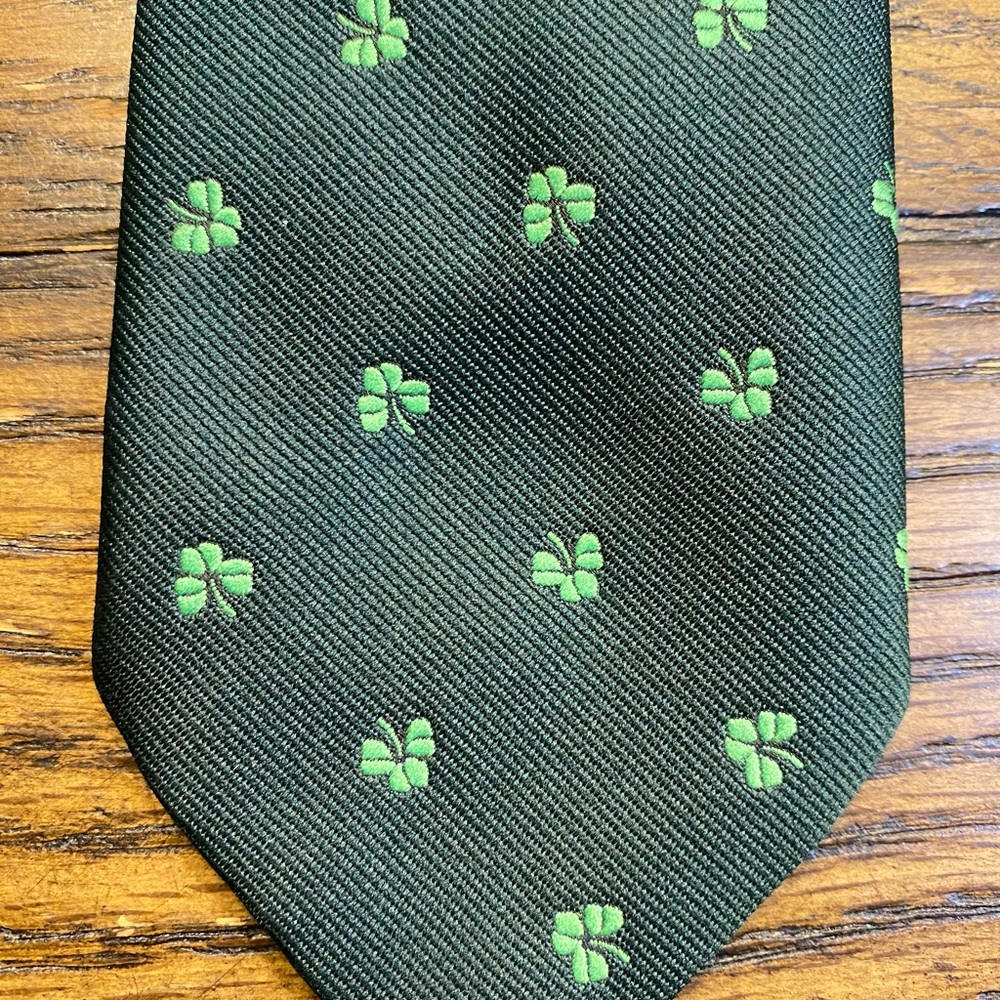 Vintage Kincora Shamrock Green Tie Made in Ireland